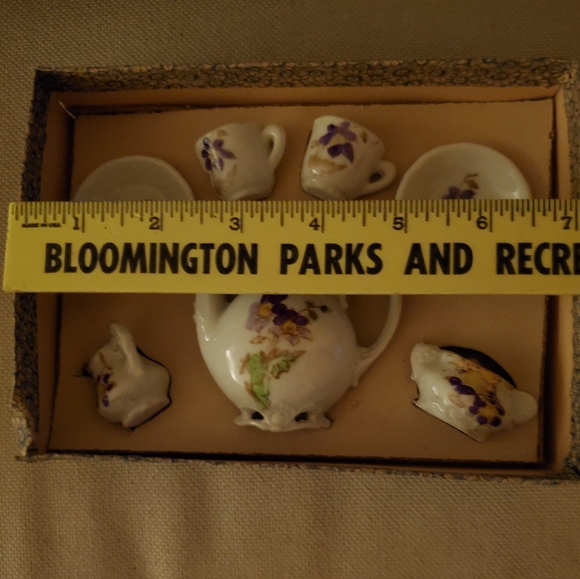 NIB! 1916 ANTIQUE German Child’s Daisy Tea Set 🌼 - Picture 9 of 12